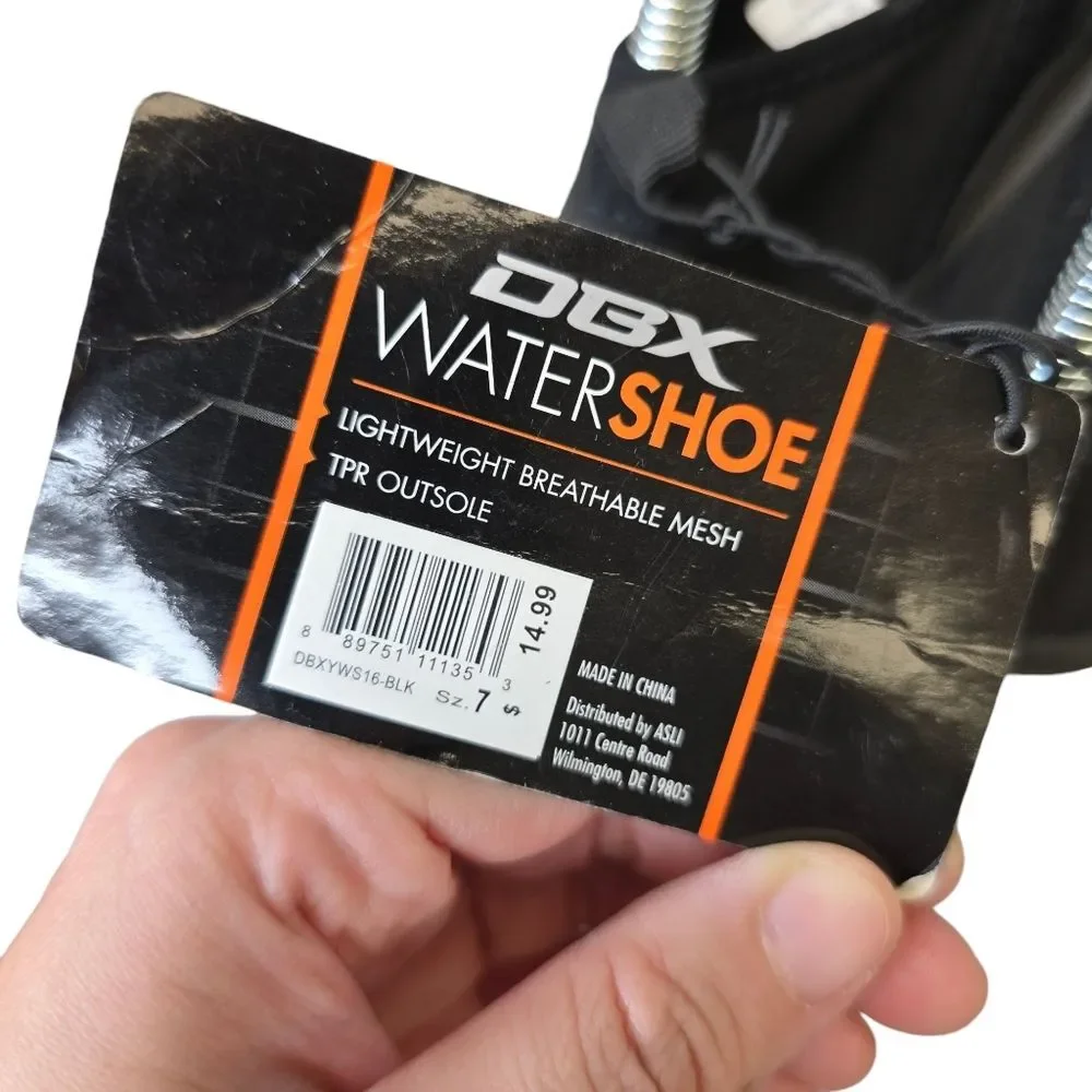 NWT DBX Youth 7 Black Breathable Lightweight Water Shoes